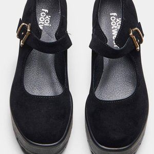 Koi Footwear -- Tira Black Mary Janes 'Suede Edition' -- US Size 7
